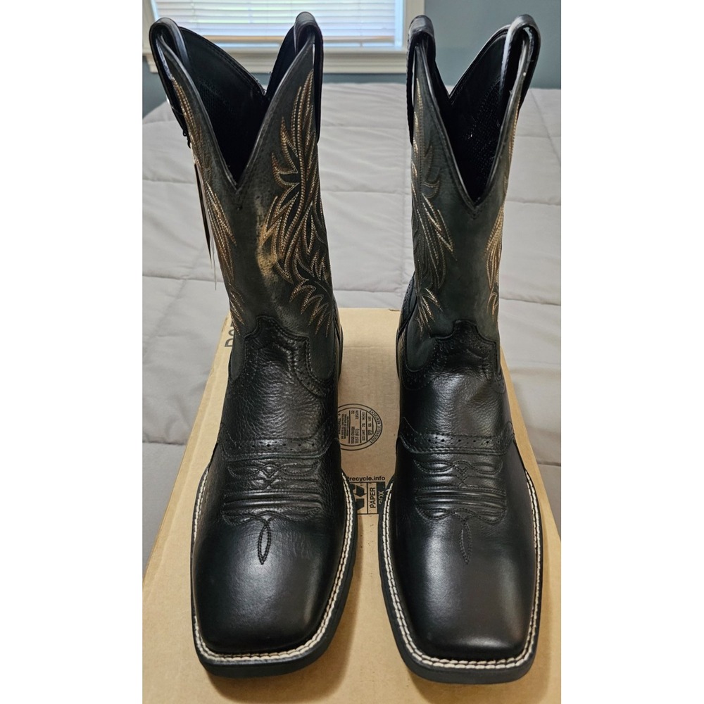 Ariat® (Men's 10.5 D) Sport Western Square-Toe Cowboy Boot, Black/Deertan - $190 - Picture 4 of 12